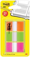 Post-it Index standaard, ft 25,4 x 43,2 mm, blister met 3 kleuren, 20 tabs per kleur - thumbnail
