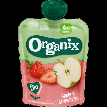 Organix Knijpfruit Appel & Aardbei 4+m 90g bij Jumbo Organix Knijpfruit Appel & Aardbei 4+m 90g bij Jumbo