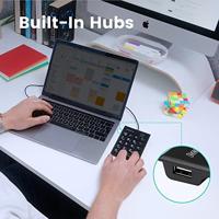 Perixx PERIPAD-202 C H Numeriek toetsenbord Kabelgebonden USB-hub Zwart - thumbnail