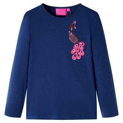 VidaXL Kindershirt met lange mouwen 104 marineblauw