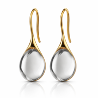LGT JWLS Druppel Oorbellen voor Dames - Verguld met Smokey Zirkonia Druppelstenen - thumbnail