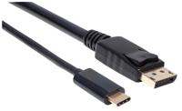 Manhattan USB type C naar DisplayPort-adapterkabel (converteert het Alternate-modesignaal in een DisplayPort 4K uitgangssignaal) 2 m zwart 152464 - thumbnail