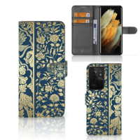 Samsung Galaxy S21 Ultra Hoesje Beige Flowers - thumbnail