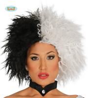 Pruik Cruella Zwart/Wit - thumbnail