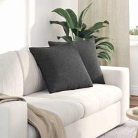 VidaXL Sofa kussens 2 stuks donkergrijs 50 x 50 cm cordstof - thumbnail
