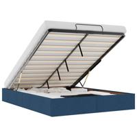 Bedframe zonder matras 140x200 cm stof blauw - thumbnail