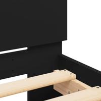 Bedframe met hoofdeinde zwart 180x200 cm - thumbnail
