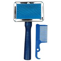 TRIXIE SLICKERBORSTEL HOUTEN GREEP / METALEN PINNEN ASSORTI 13X9 CM 3 ST - thumbnail