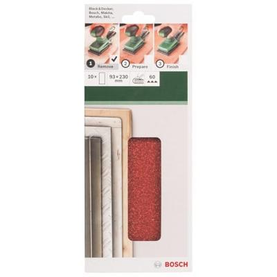 Bosch Accessories 2609256B09 Oscillerend schuurpapier Ongeperforeerd Korrelgrootte (num) 60 (l x b) 230 mm x 93 mm 10 stuk(s)