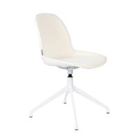 Zuiver Draaibare Eetkamerstoel 'Albert Kuip' Bouclé, kleur Wit - thumbnail