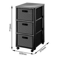 Rotho Country Design Ladekast met Wielen 3x18L Antraciet - thumbnail