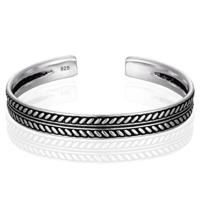 LGT JWLS Vintage Manchetarmband - Tibetaans Zilver - Grain - thumbnail