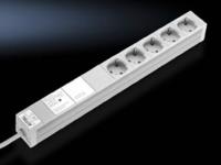 Rittal DK 7240.230 Stekkerdoos Vijfvoudig, Met onstoringsfilter, Met overspanningsbeveiliging Metaal Grijs 1 stuk(s) - thumbnail
