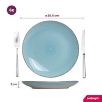 Cookinglife Serviesset Delice Blauw 18-delig / 6 personen - 6 dinerborden, 6 diepe borden en 6 ontbijtborden - thumbnail