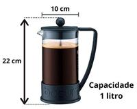 bodum PRESS BRAZIL Cafetière Transparant, Zwart Capaciteit koppen: 8 - thumbnail