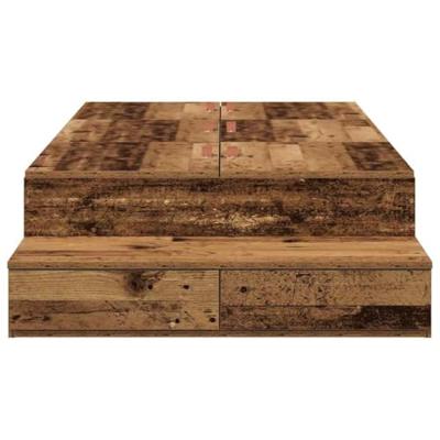 Opbergbedframe Oud hout 236.5 x 80 x 31.5 cm Bewerkt hout