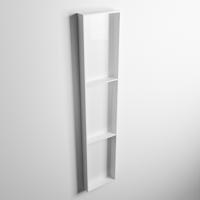 MONDIAZ EASY Nis 149,5x29,5cm in solid surface kleur Talc | Talc. 3 vakken geschikt voor in- of opbouw - thumbnail