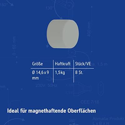 Maul Magneet (Ø x h) 14.6 mm x 9 mm Diverse kleuren 8 stuk(s) 6166499