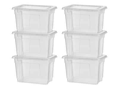 LIVARNO home Set van 6 opbergboxen met deksel LIVARNO home Set van 6 opbergboxen met deksel