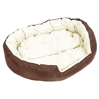 VidaXL Hondenkussen omkeerbaar en wasbaar 110x80x23 cm bruin en crème