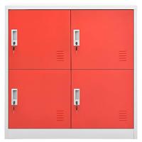 Lockerkast 90x45x92,5 cm staal lichtgrijs en rood - thumbnail