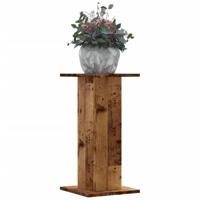 Plantenstandaards 2 st 30x30x60 cm bewerkt hout oud houtkleurig - thumbnail
