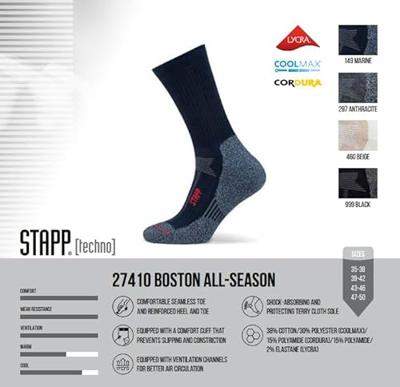 Sokken Coolmax Boston - Stevige werk sokken - Badstof zool