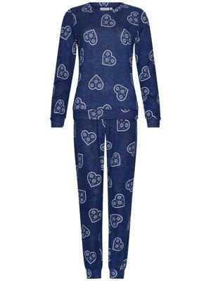 Zachte perzikfleece pyjama harten Rebelle