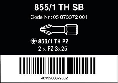 Wera 855/1 TH Bits Pozidriv, PZ 3 x 25 mm - 1 stuk(s) - 05073372001 Wera 855/1 TH Bits Pozidriv, PZ 3 x 25 mm - 1 stuk(s) - 05073372001