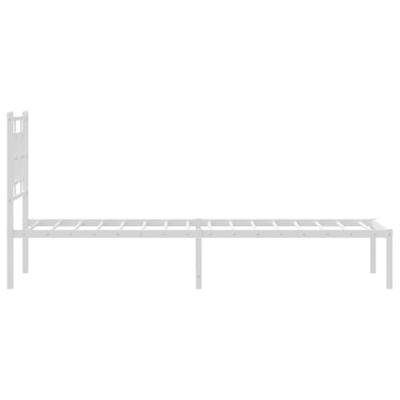 Bedframe met hoofdbord zonder matras metaal wit 75x190 cm