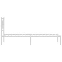 Bedframe met hoofdbord zonder matras metaal wit 75x190 cm - thumbnail
