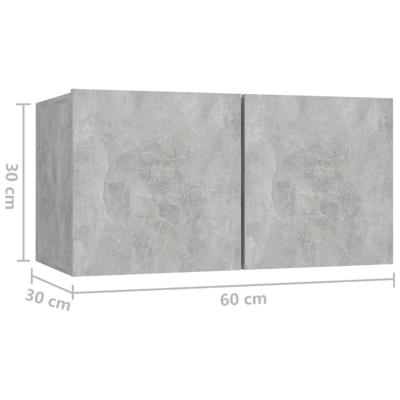 8-delige Tv-meubelset bewerkt hout betongrijs - thumbnail