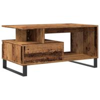 Salontafel 90x49x45 cm bewerkt hout oud houtkleurig - thumbnail
