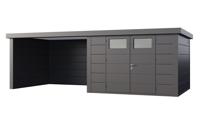 Telluria | Tuinhuis Classico 3030 met Overkapping Lounge XL | Links | Antraciet - thumbnail