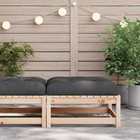 Tuinvoetenbank met kussen massief grenenhout - thumbnail