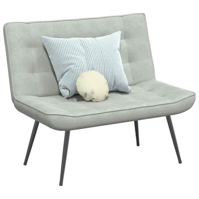 Bankje 110x74x84 cm fluweel lichtgrijs Bankje 110x74x84 cm fluweel lichtgrijs