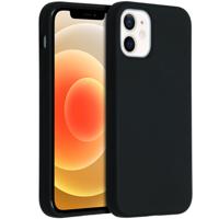 Accezz Liquid Silicone Backcover iPhone 12 Mini Telefoonhoesje Zwart - thumbnail