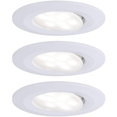 Paulmann LED-inbouwlamp voor badkamer Set van 3 stuks Wit (mat)