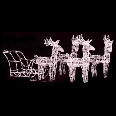 VidaXL Kerstdecoratie rendieren en slee 280x28x55 cm acryl