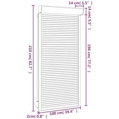 VidaXL Rolluik 100x210 cm aluminium wit