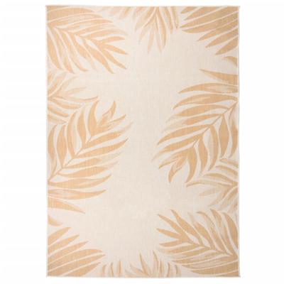 VidaXL Buitenkleed met bladpatroon platgeweven 140x200 cm
