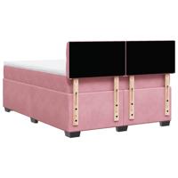 Boxspring met matras fluweel roze 140x190 cm - thumbnail