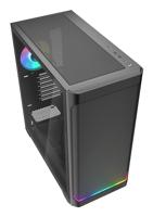 Sharkoon ak4w rgb strip midi tower behuizing (zwart | 2x usb-a | 1x usb-c | rgb | tempered glass) - thumbnail
