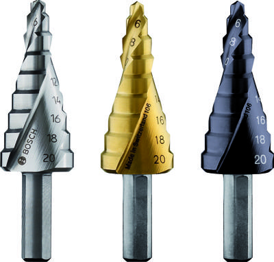 Bosch Accessories 2608597526 HSS Getrapte boor Gezamenlijke lengte 70.5 mm TiN 3 vlakken schacht 1 stuk(s)