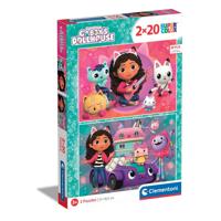 Clementoni Supercolor Puzzel Gabbys Dollhouse 2x20 Stukjes - thumbnail