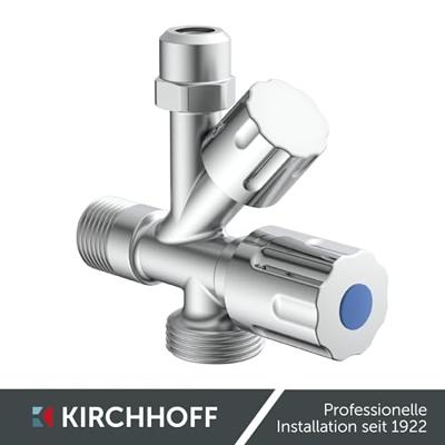 Kirchhoff haakse-apparaatkraan, 1/2"et x 3/4"et x 3/8et x 10 mmq - 98480090
