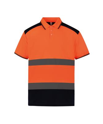 Veiligheids polo oranje / navy - L