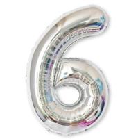 2 stuks 40 inch aluminium folie nummer ballonnen verjaardag bruiloft verlovingsfeest decor Kids bal Supplies (6-zilver) - thumbnail