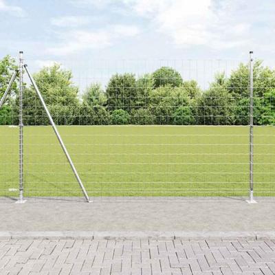 VidaXL Hek met paal zilver 1,5 x 10 m staal