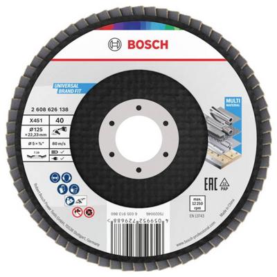 Bosch Accessoires X451 Lamellenschuurschijf | 125 x 22,23 mm | G120 | T29 - 2608626143 Bosch Accessoires X451 Lamellenschuurschijf | 125 x 22,23 mm | G120 | T29 - 2608626143
